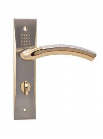 SIBA Дверна ручка BARI на планці WC - 62 мм мат.нікель - темне золото (22 90)