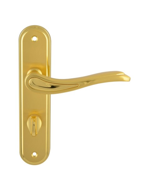 SIBA Ручка дверна MODENA на планці WC - 62 мм мат.золото - поліров.золото (29 09)