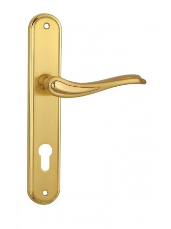 SIBA Ручка дверна MODENA на планці PZ - 85 мм мат.золото - поліров.золото (30 10)