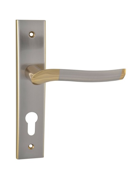 SIBA Ручка дверна VERONA на планці PZ - 62 мм мат.нікель - темне золото (22 90)