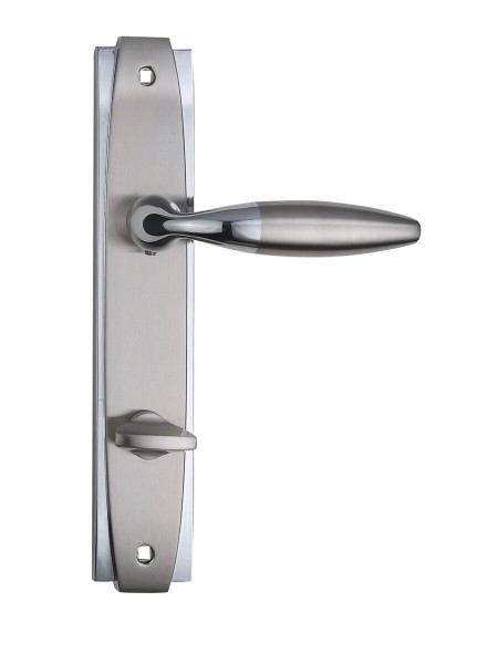 SIBA Ручка дверна SETRA на планці WC - 90 мм мат.нікель - хром (22 07)