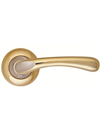 SIBA Ручка дверна PALERMO на розетці R02 мат.нікель - темне золото (90 22)