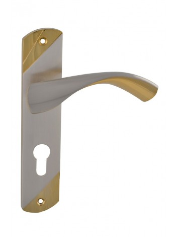 SIBA Ручка дверна SIENA на планці PZ - 62 мм мат.нікель - темне золото (22 90)